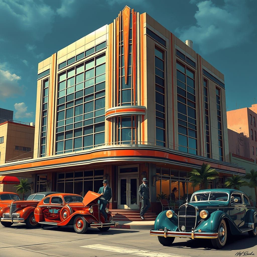 Gangster Hangout in Art Deco Futurism