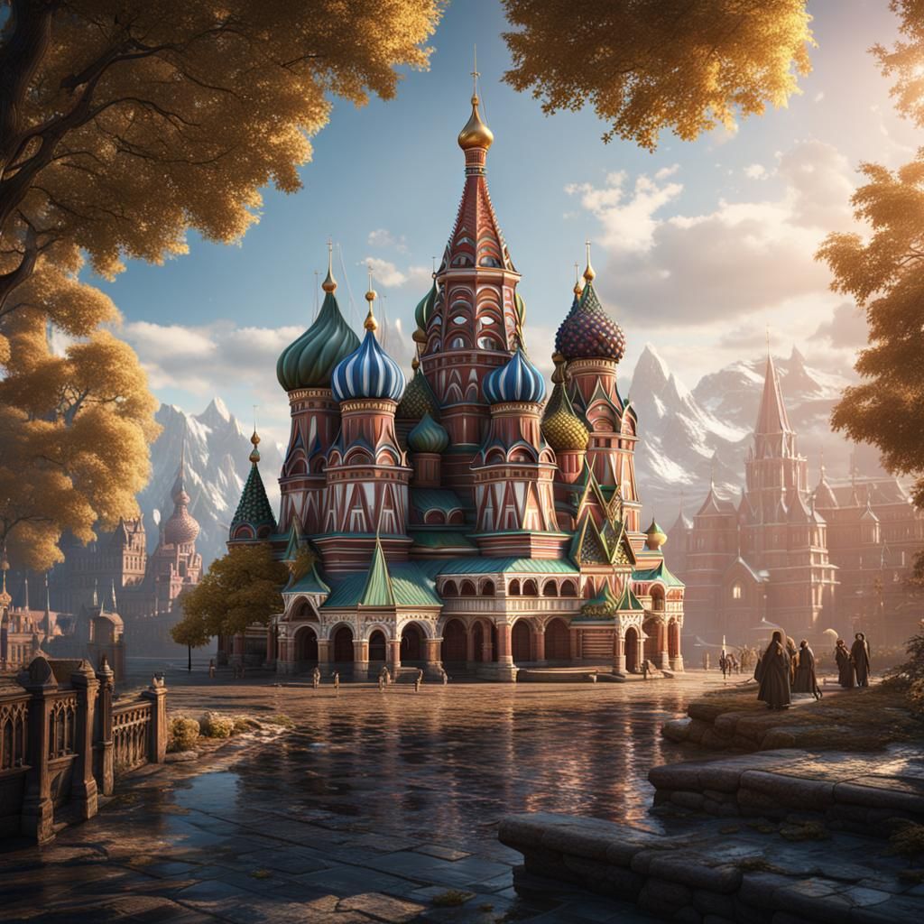 Saint Basil's Cathedral: Detailed Fantasy Concept Art