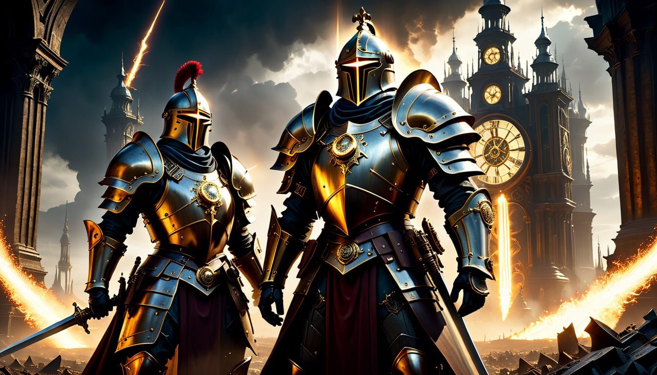 Knights Duel in Steampunk Apocalypse