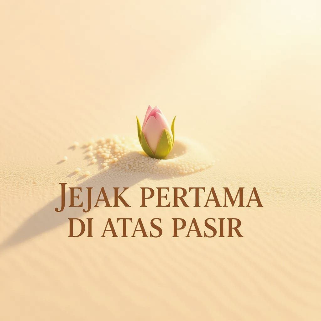 Minimalist Book Cover with Delicate Flower Bud in Pastel Ton...