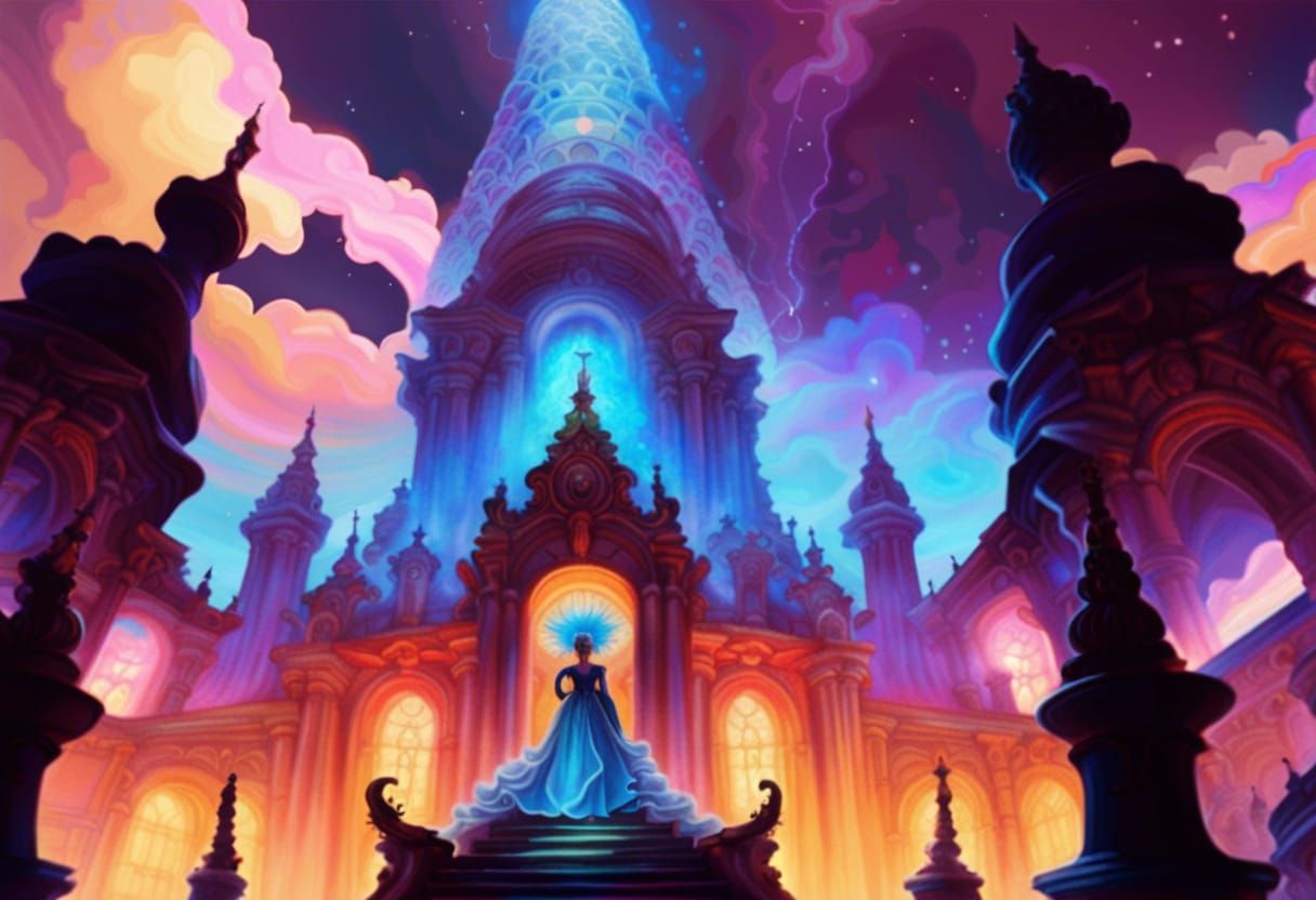 Baroque Temple of Flower Goddess: Astral Illustration