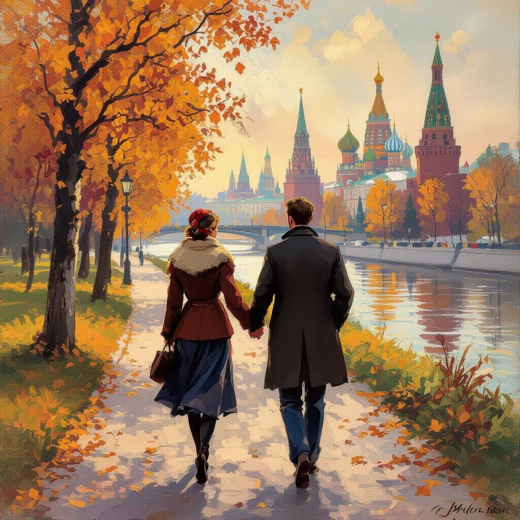 Alexandra in Autumn: An Impressionist Moscow Scene