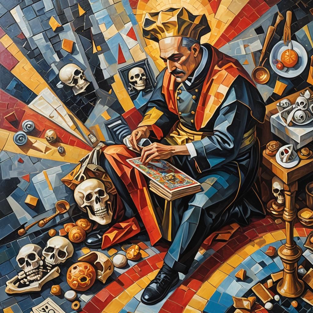 Macabre Chef: Death's Cubist Pizza Tarot