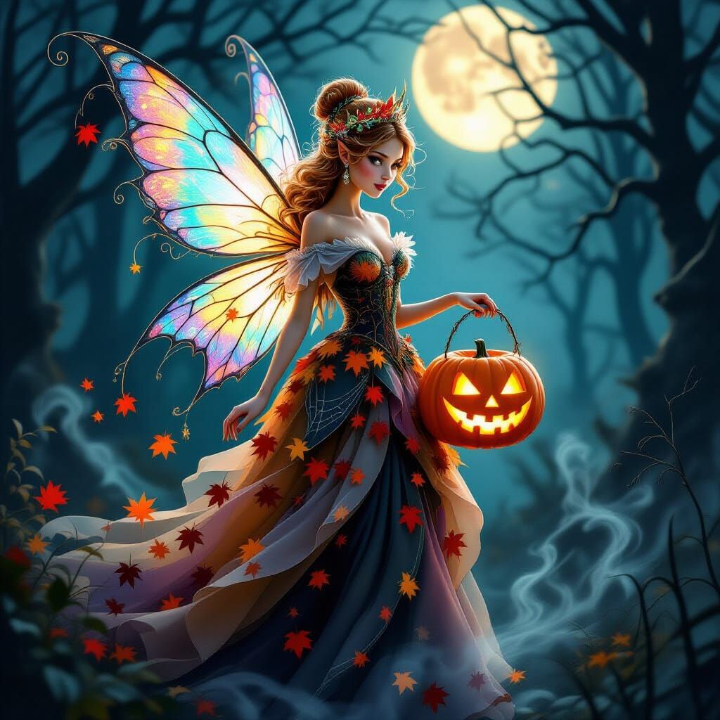 Gothic Fairy Princess in Halloween Gown