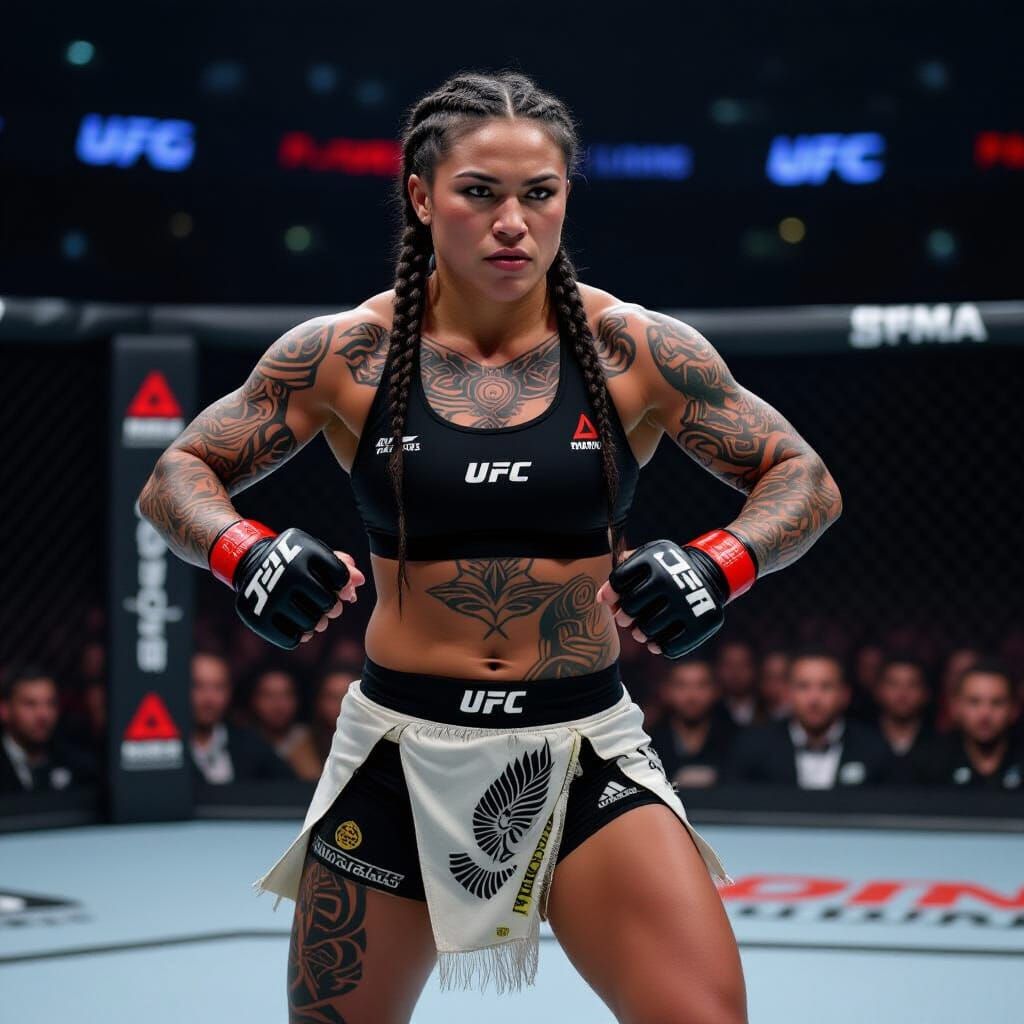 Maori MMA Fighter Performs Haka Dance in Arena