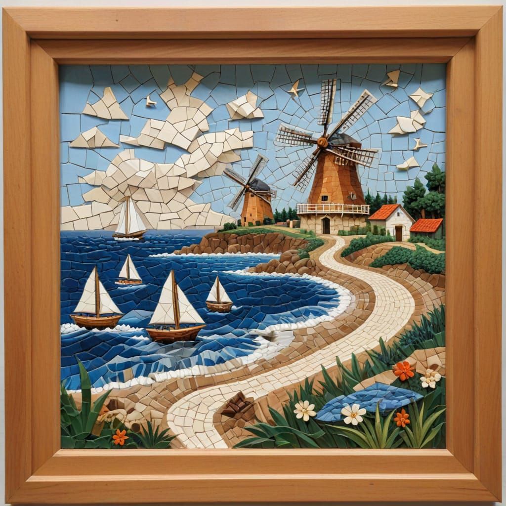 Coastal Mosaic of Unpainted Wood