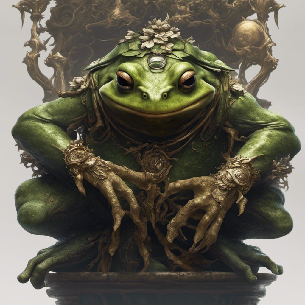 Ethereal Frog God in Dark Fantasy