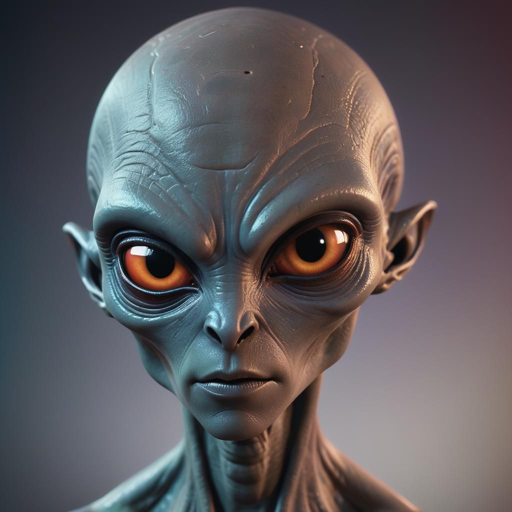 Photorealistic Grey Alien Concept Art in 4K