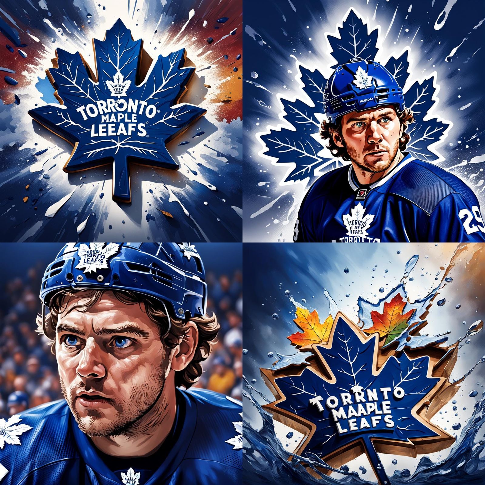 Hyperrealistic Toronto Maple Leafs Splash Art