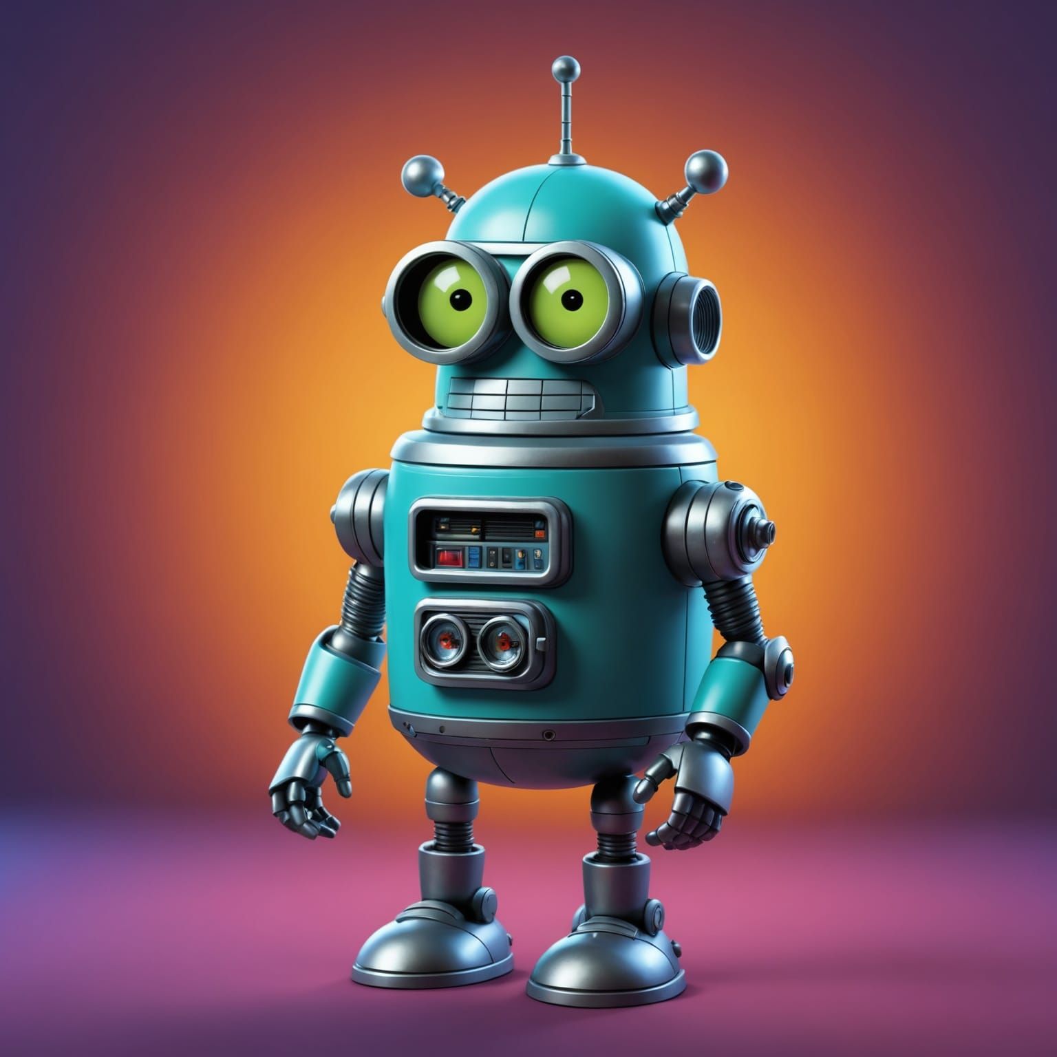 Bender from Futurama in Pixar 3D Digital Art