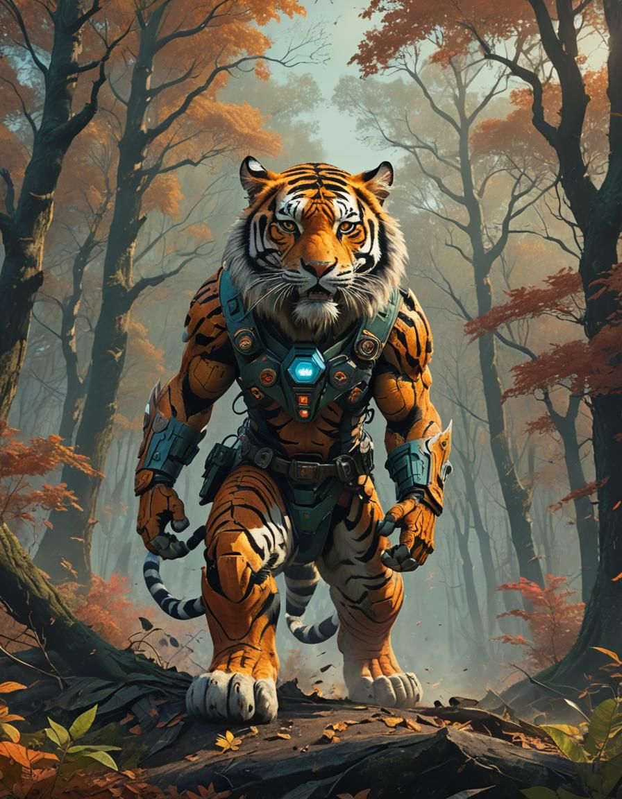 Heroic Tigar with Lightning Boots in Mystical Forest