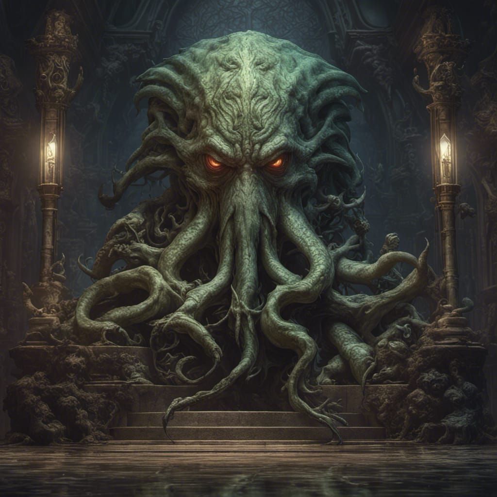 Detailed Cthulhu in Dark Fantasy Style