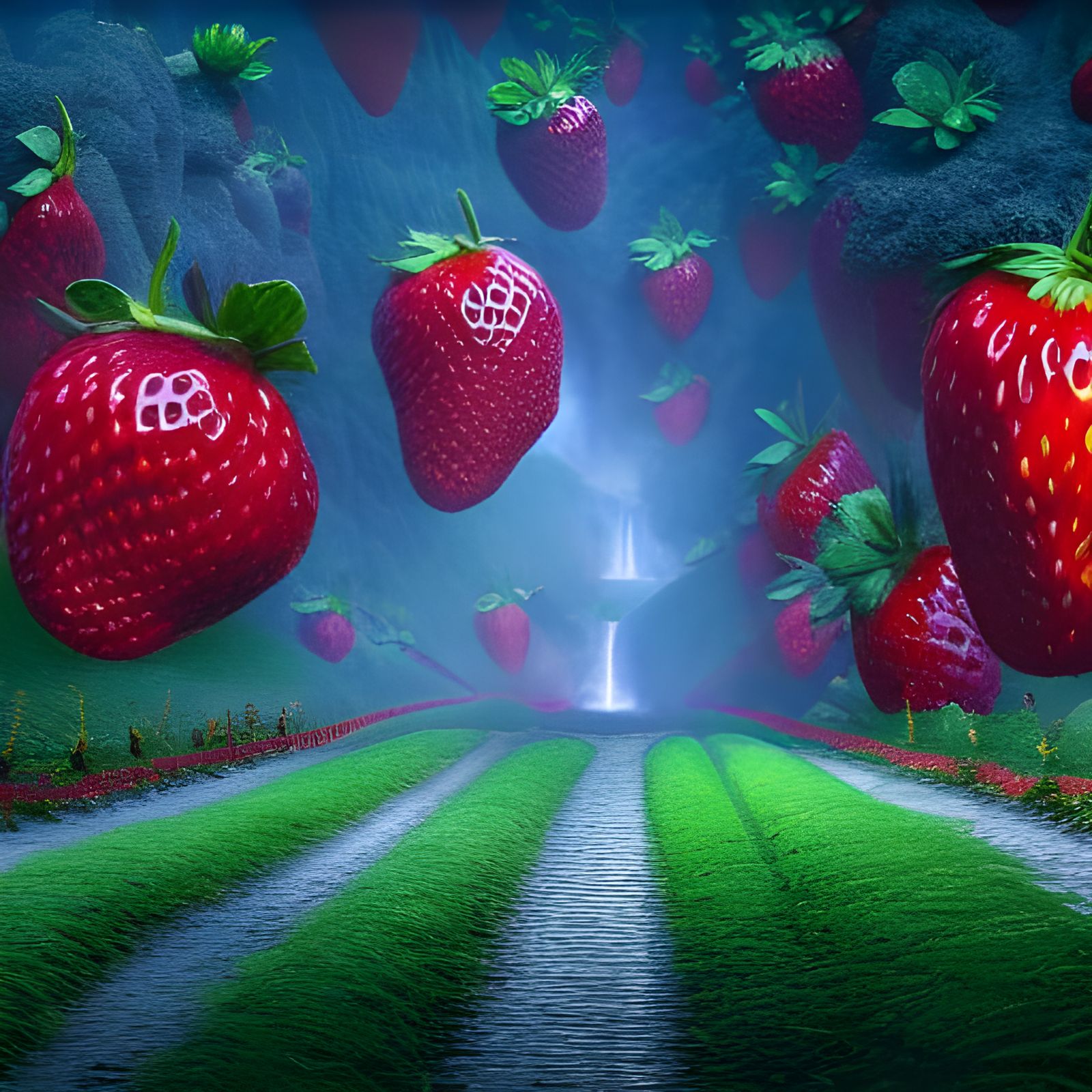 Fantastical Strawberry Field Concept Art
