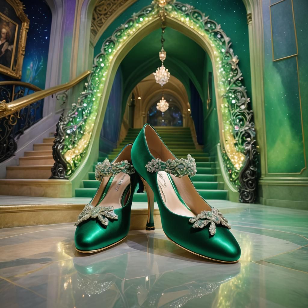 Queen Camilla's Gem-Encrusted Shoe in Aurora Hallway