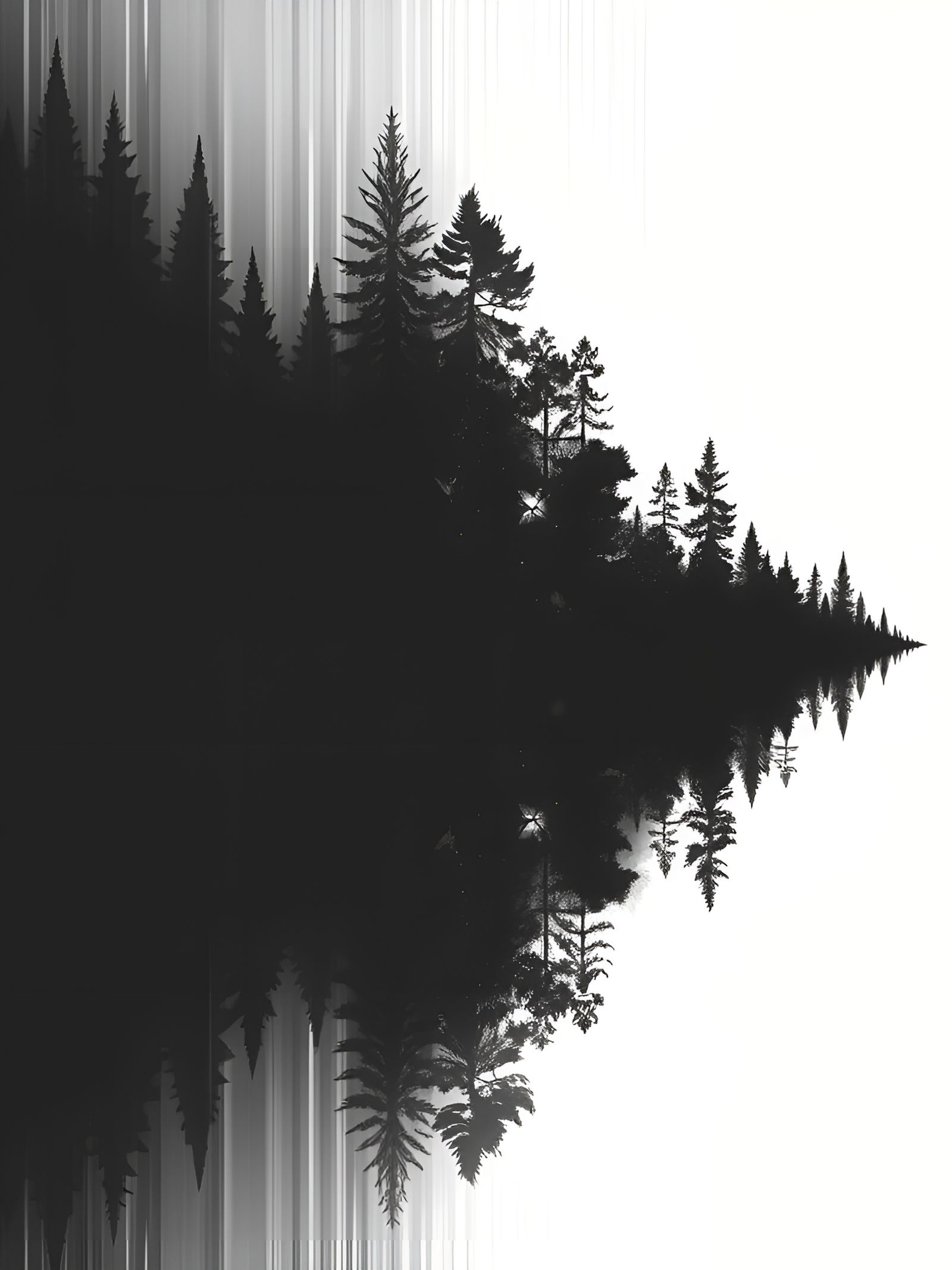 Abstract Forest Silhouette with Evolving Textures