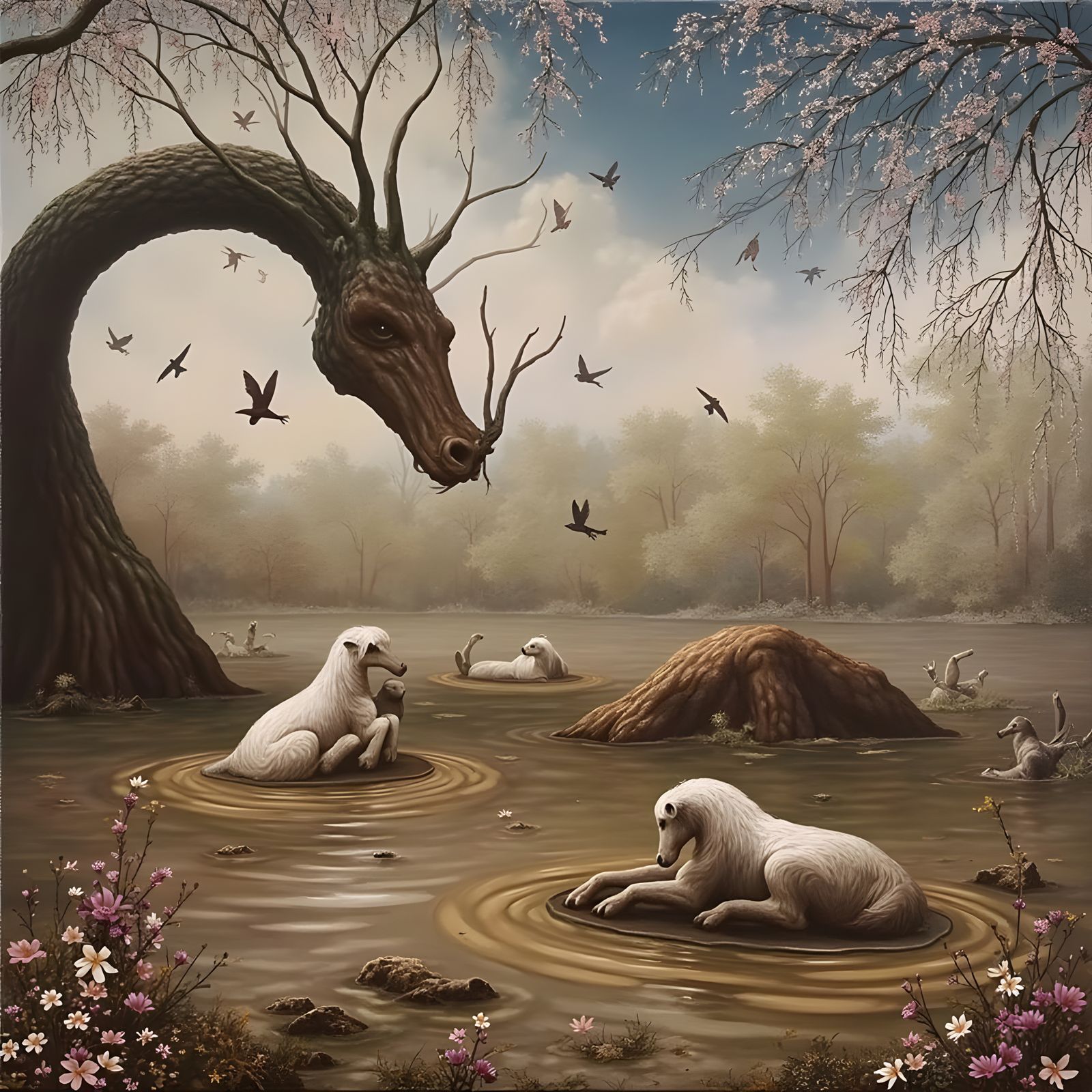 Ethereal Landscape Emerging From Mist, Hyperdetailed Fantasy