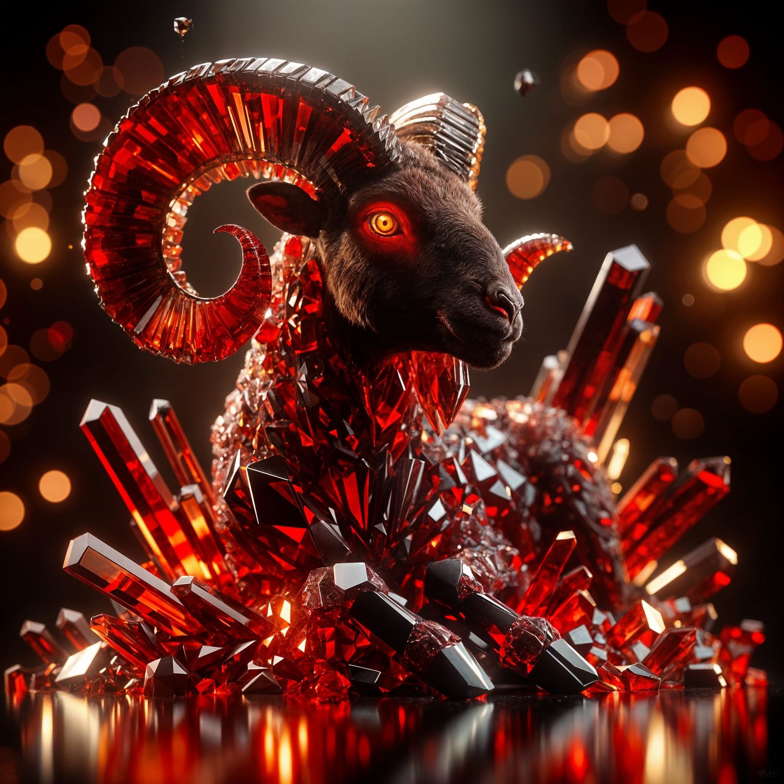 Crystal Ram: Aries in 3D Render