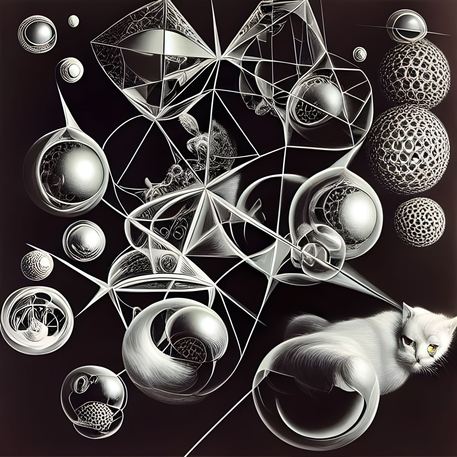Reflective Spheres and Figures in Dreamy Light