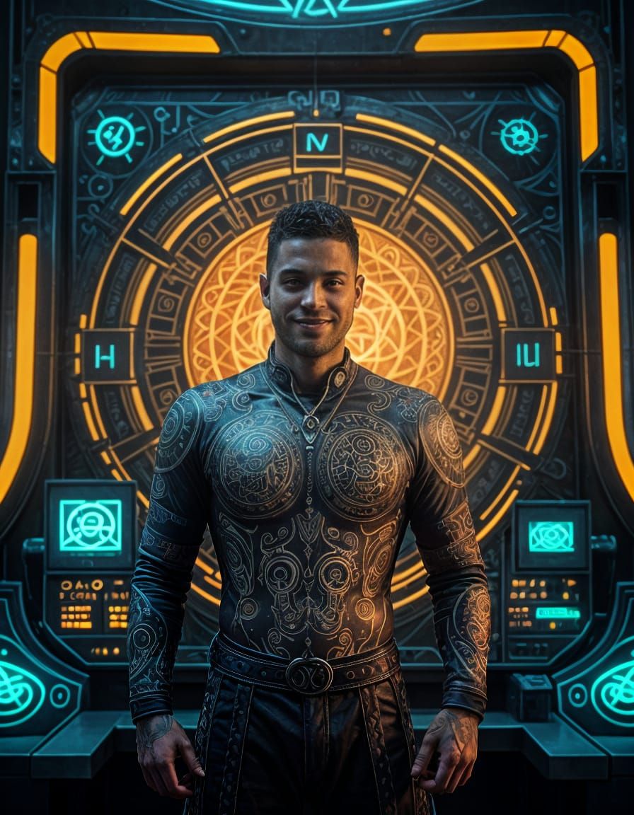 This is Ezekiel. He designs designer wallpaper and designates much of the work to his Ai designer machine Designaté™