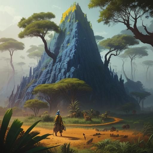 African Farmer with Prosthetic Leg in Lush Savannah