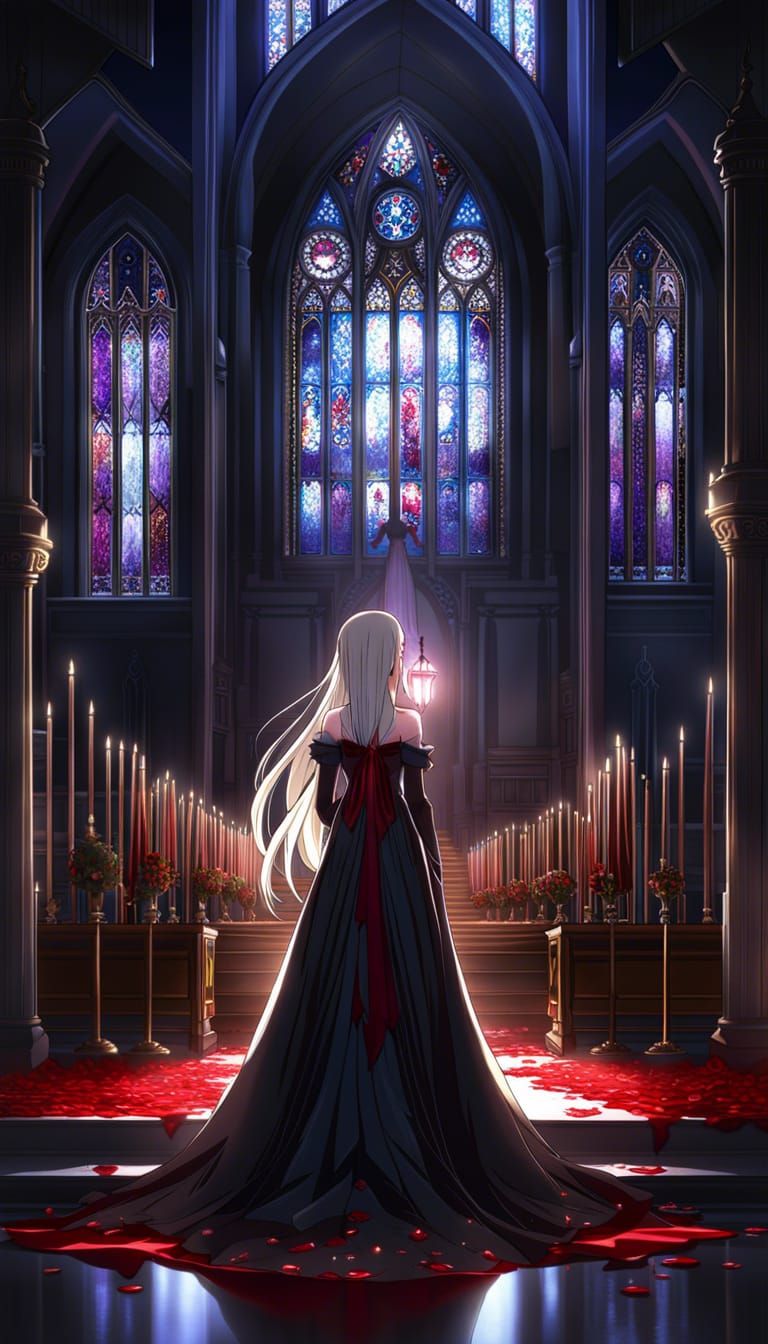 Crying Princess in Church: Anime Manga Style