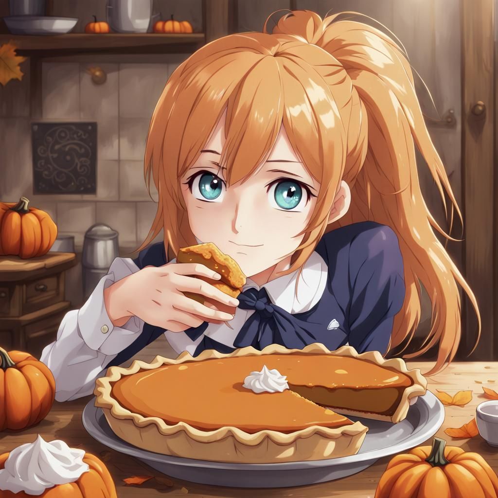 Anime Style Pumpkin Pie Digital Art