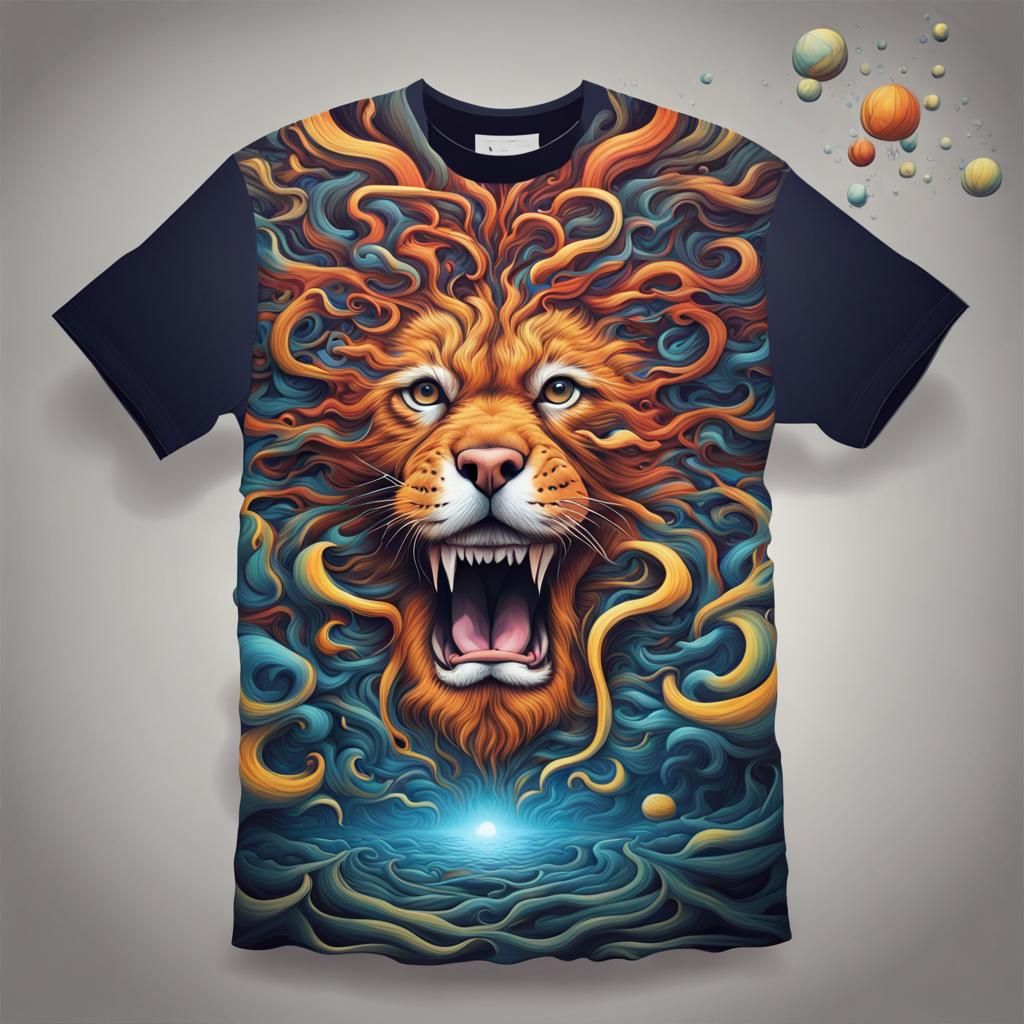 Eye-Catching Optical Illusion T-Shirt Design in Splash Art