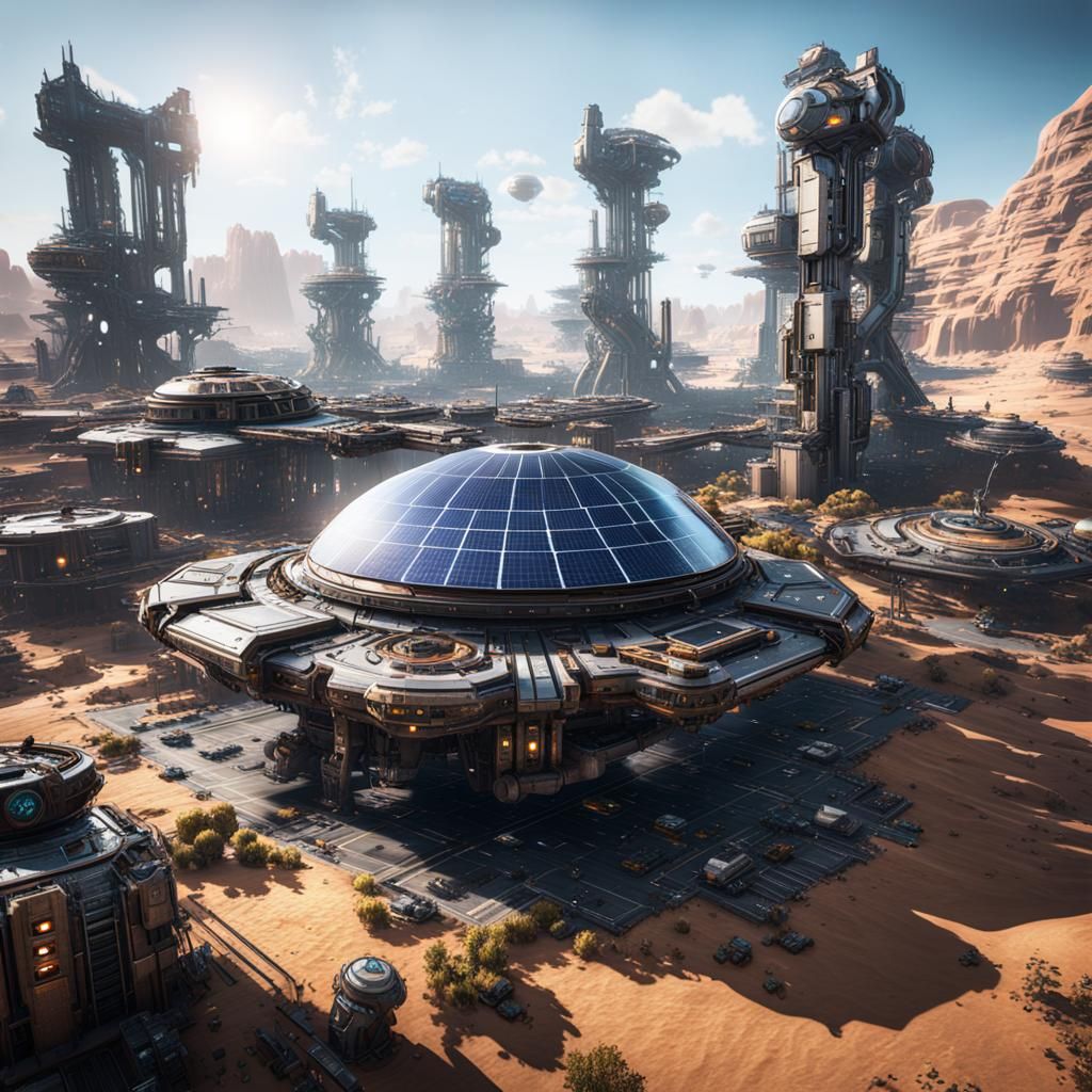 Solarpunk Colony: Cinematic 3D Game Art