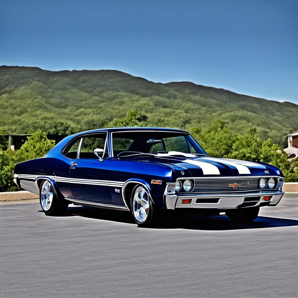 1968 Chevy Malibu SS Hot Rod in Midnight Blue