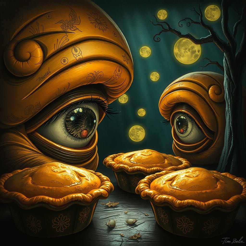 Surreal Scene with Dynamic Lighting in Burton Style