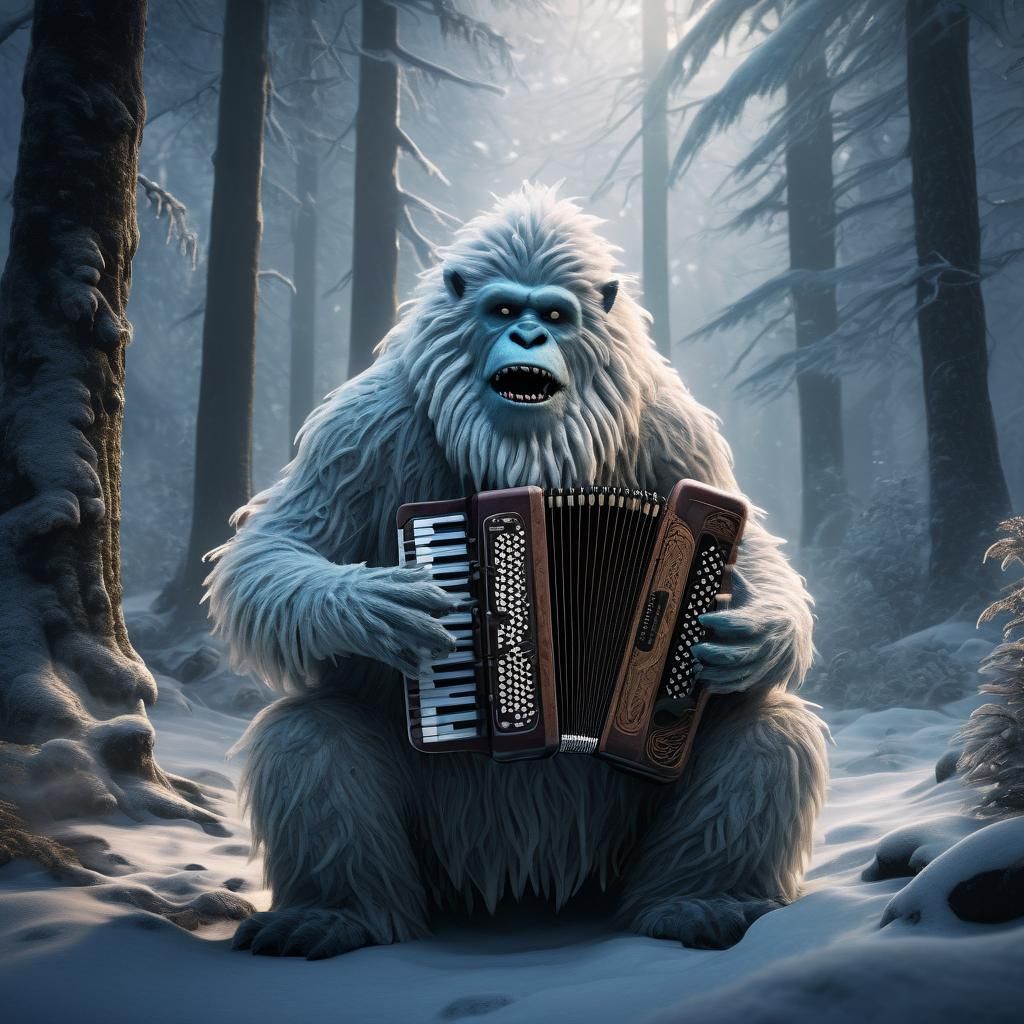 Yeti Serenades in Enchanted Snowy Realm