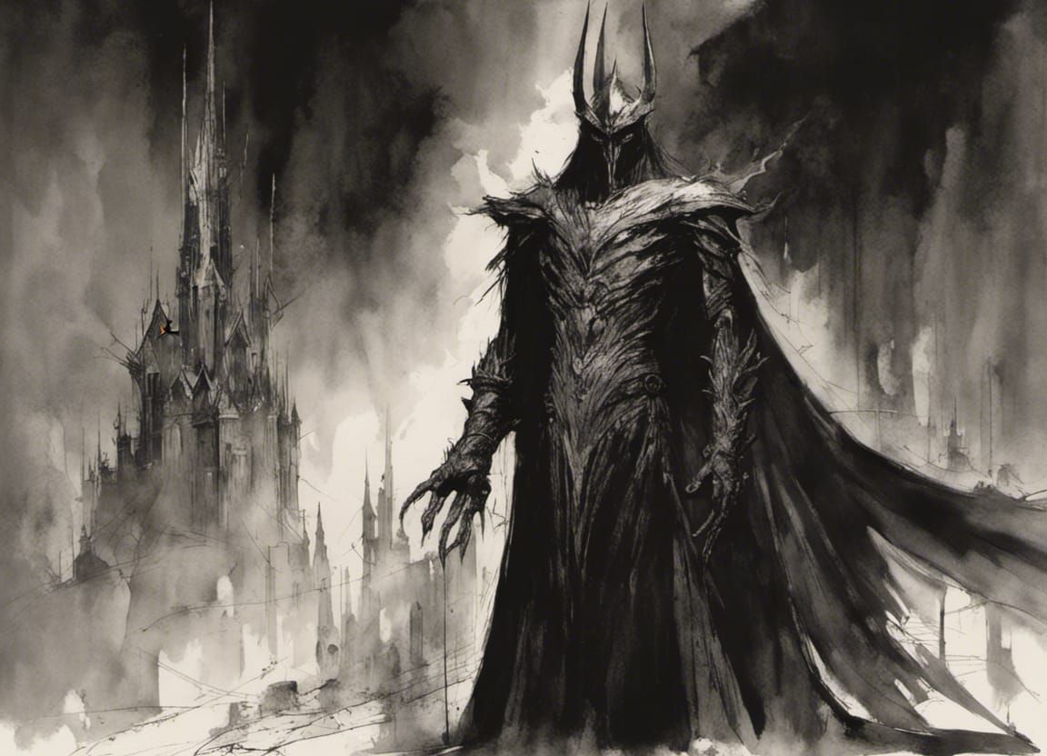 Dark Sauron Concept Art in Deep Colors