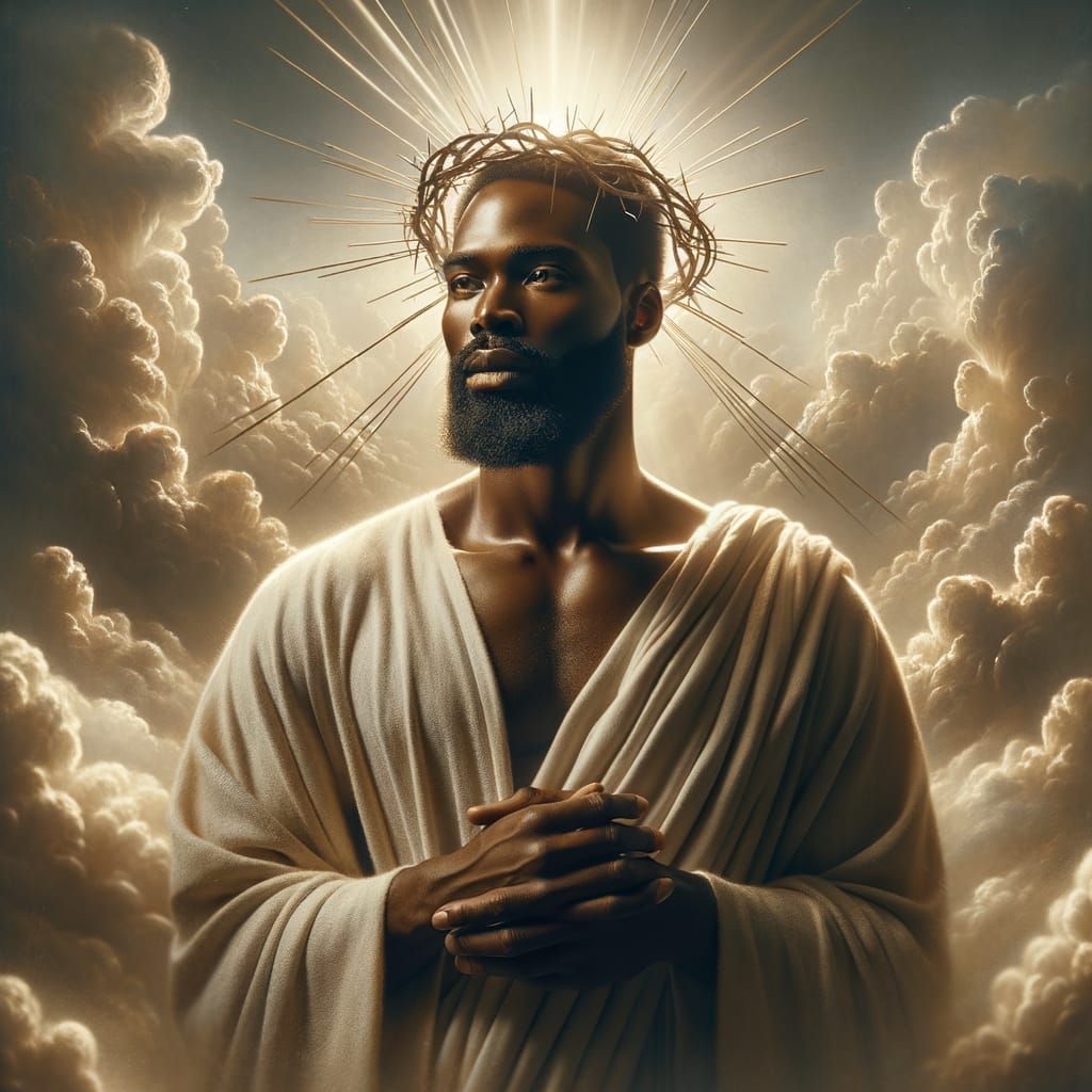 African American Jesus in Heavenly Aura