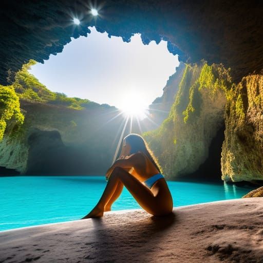 Summer Dream Vacation: Beach Cave of Tropical Island