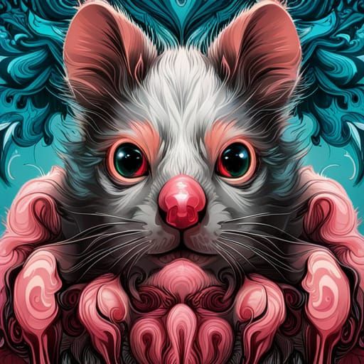Detailed Digital Illustration of a Cute Mouse