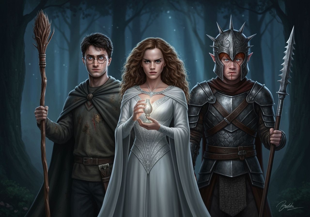 Dark Fantasy Group Portrait in Digital Painting Style