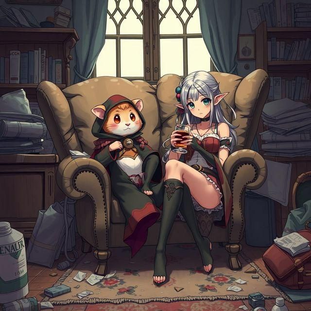 Hamster Girl Cosplay with Elf Mistress