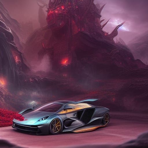 Detailed Matte Painting of a Supercar