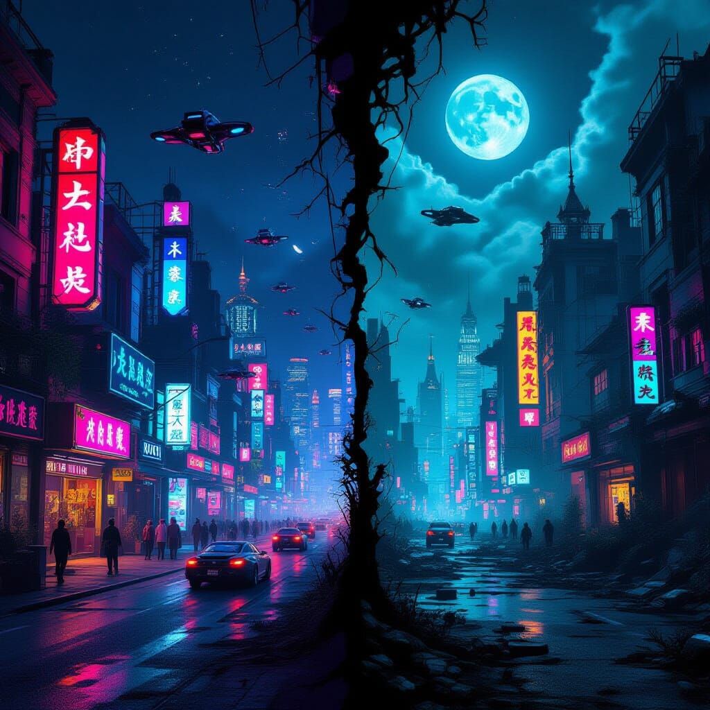 Cyberpunk City Split: Utopia Meets Gothic Apocalypse