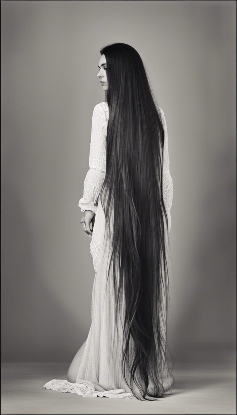 Portrait of Singer with Extra Long Hair