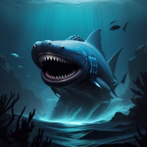 Bioluminescent Shark: Charybdis of the Abyss