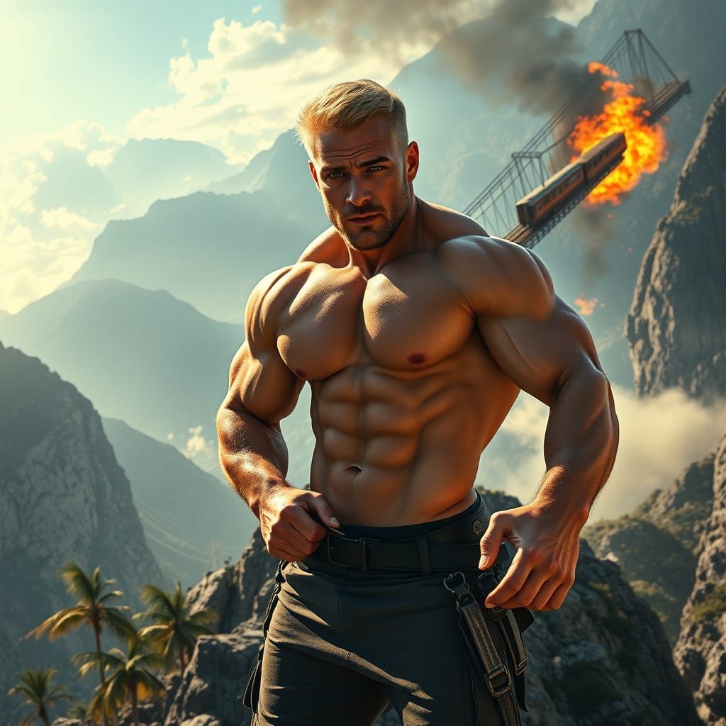 Heroic Bodybuilder Leaps to Save His Wife Amidst a Fiery Mou...