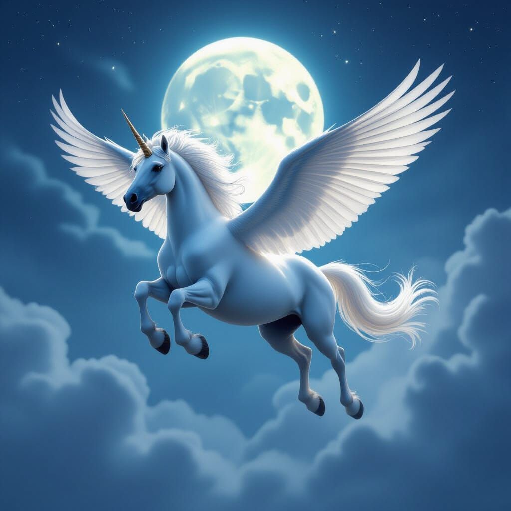 Pegasus in Flight: Ethereal Digital Art