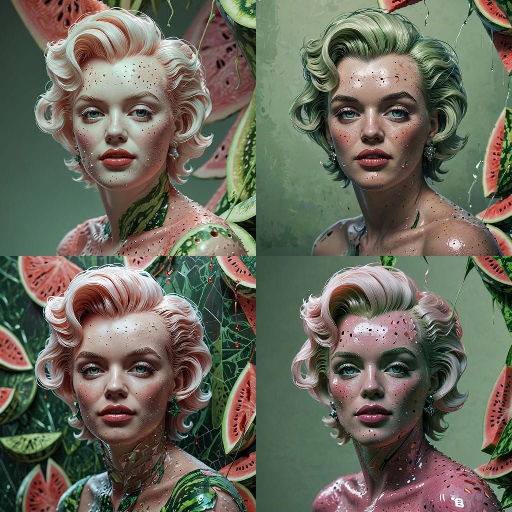 Luxurious Warhol-Inspired Marilyn Monroe Portrait in Waterme...