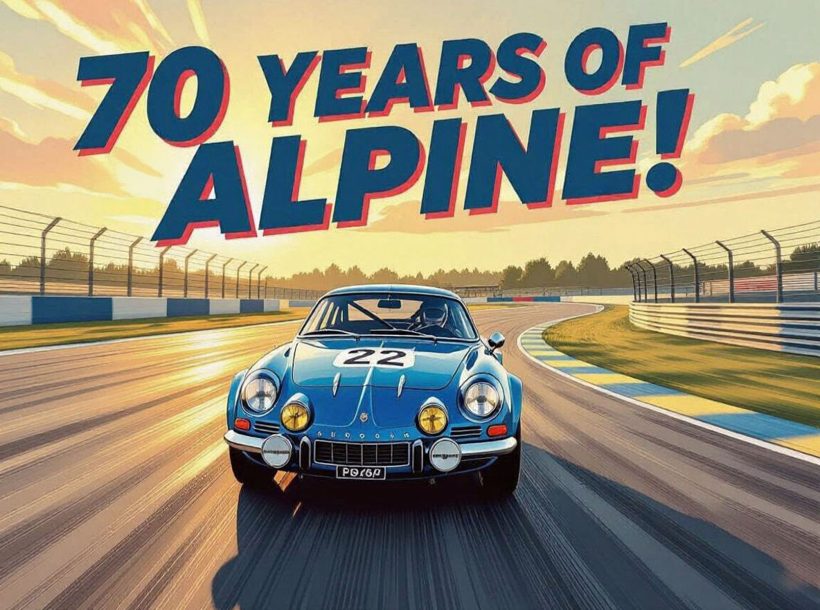 1972 Alpine A110 Speeds at Le Mans in Comic Style