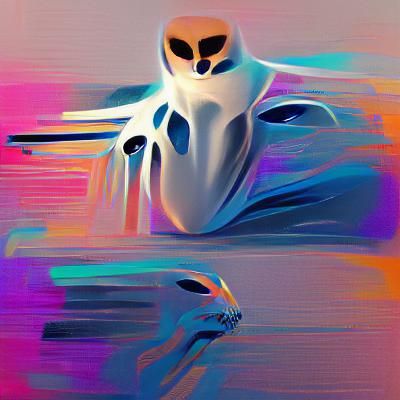 Ethereal Spectre Emerging from the Darkness