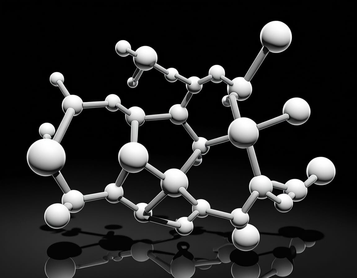 Macro Still Life of Salicylic Acid Formula