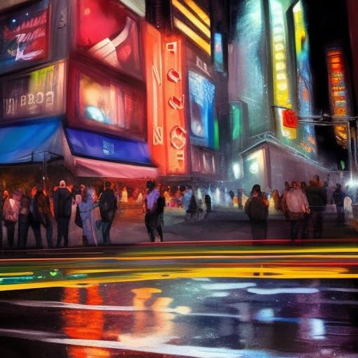 Hyperrealistic New York City Night Scene