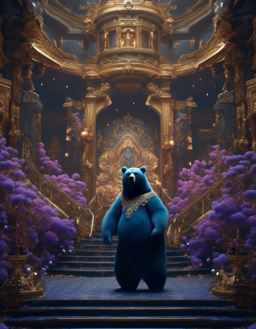 Obese Baby Bear Wizard in Dark Forest