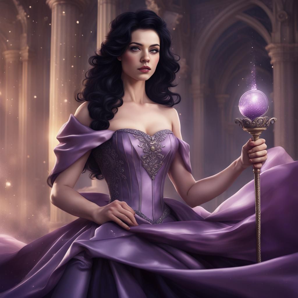 Pillow Princess Conjuring Satin Pillows: Fantasy Art